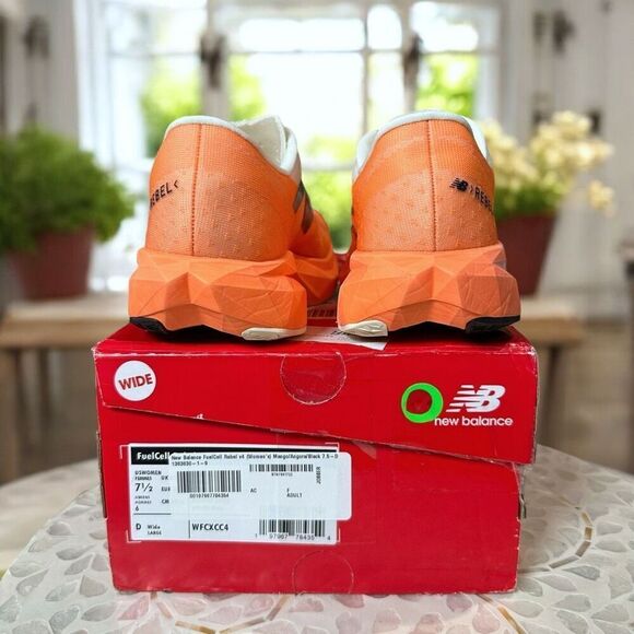 New Balance FuelCell Rebel v4 Women’s Running Shoes D Wide Hot Mango WFCXCC4-D N - Picture 11 of 12